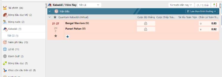cá cược Kabaddi tại w88